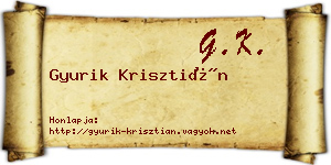 Gyurik Krisztián névjegykártya