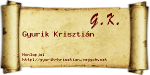 Gyurik Krisztián névjegykártya